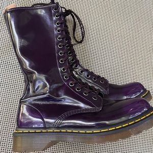 Dr Martens 14 eyelet Tall Purple Boots